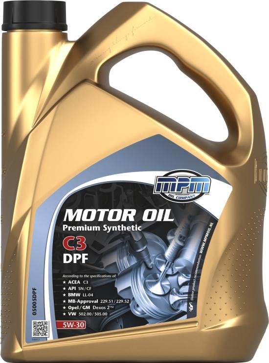 MPM Motorolie 5w30 C3 DPF - 5 liter + 250 ml ruitensproeiervloeistof winter geconcentreerd