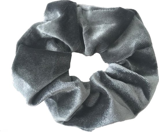 Velvet scrunchie/haarwokkel, grijs
