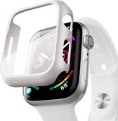 HB Glas Geschikt Apple Watch Series 4 (42mm) Screenprotector Wit - Tempered Glass met Behuizing