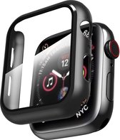 HB Glas Geschikt Apple Watch Series 3 (40mm) Screenprotector Zwart - Tempered Glass met Behuizing