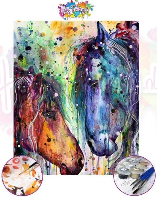bol.com | Schilderen op Volwassenen "Paarden" Dieren 40x50 Hobby Pakket...