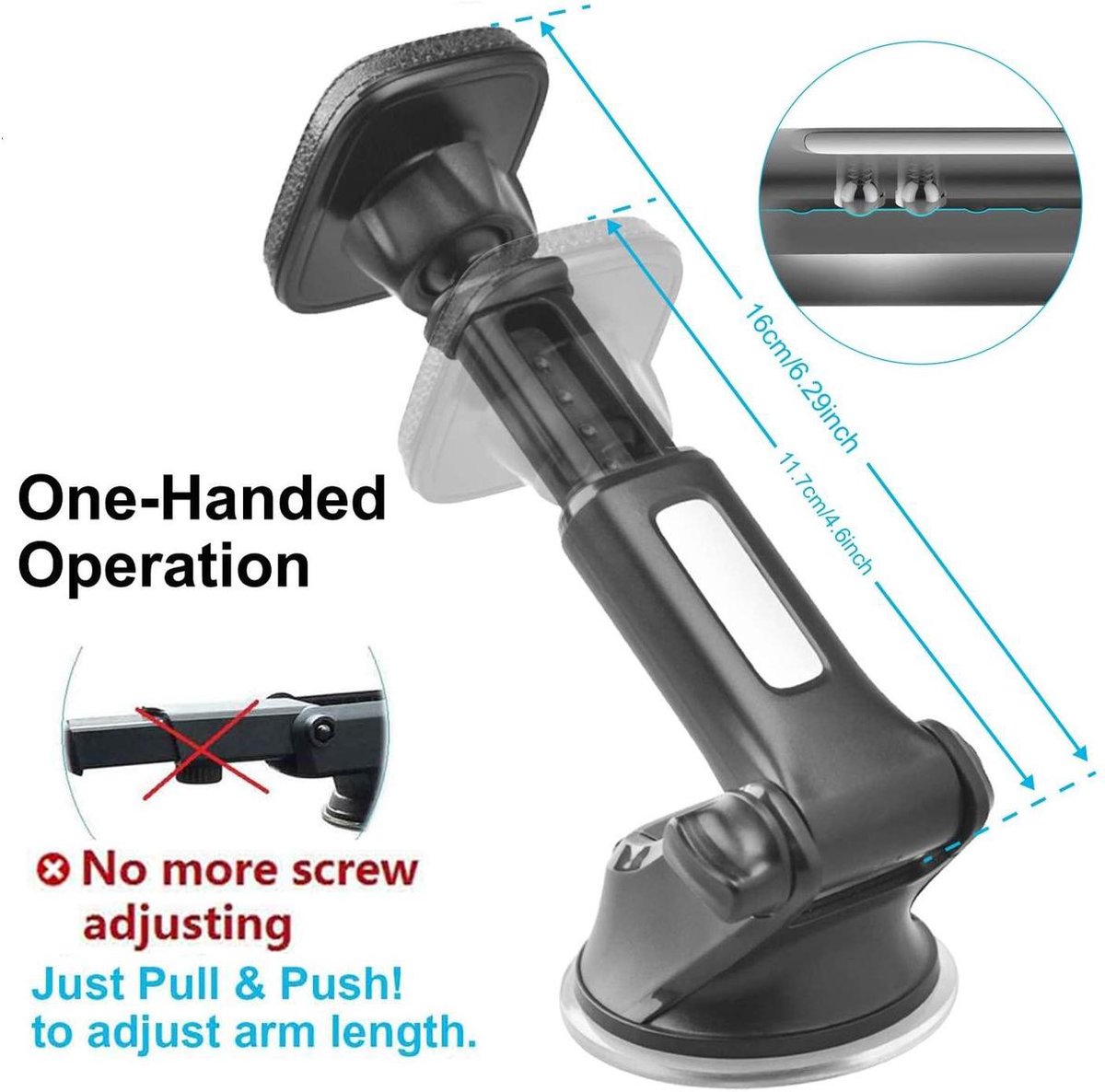 Magnetische telefoonhouder voor in de auto - Autohouder - Auto telefoonhouder - Magneet smartphone houder - Dashboard Raam zuignap - Samsung - iPhone - Nokia - Huawei - Sony - LG - HTC - OnePlus - Xiaomi - Universeel - Magnetisch – foto 7