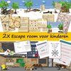 Afbeelding van het spelletje 2x Escape room voor kinderen – Ontsnap uit de kelder – Ontsnap van het eiland – 8 t/m 14 jaar – 1 tot 4 kinderen –  Compleet draaiboek – print zelf uit!