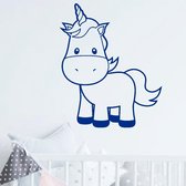 muursticker Unicorn Baby - blauw - 90x108cm - woordsticker.com