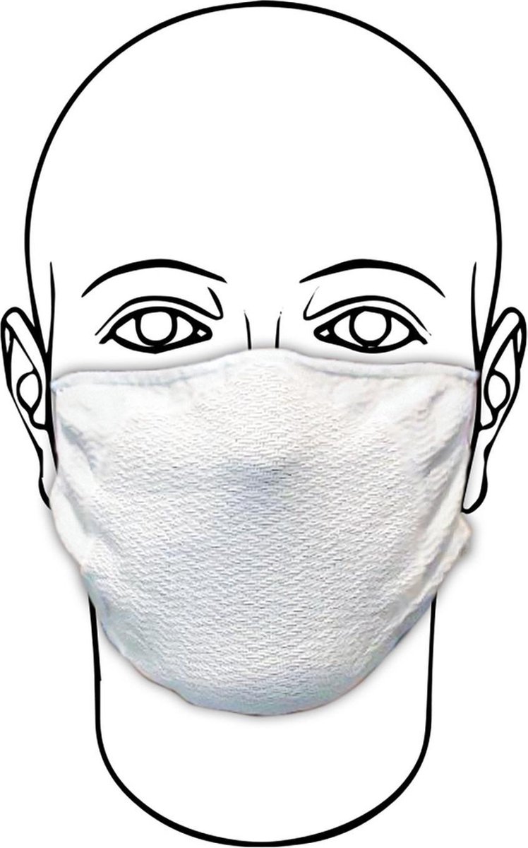 Mirage CTM2077 Naadloos Mondmasker Volwassenen - Antimicrobieel - Waterafstotend - Wit