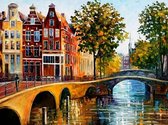 Diamond Painting 30x40cm - Amsterdamse Grachten - Rond - Volledig Diamant Schilderen Hobby - Compleet Diamond Painting Pakket