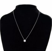 Ketting met Kristal Hanger - Crystal Collier - Zilver - 57 cm - 1 stuks