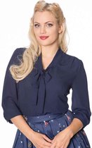 Dancing Days Blouse -S- PERFECT PUSSYBOW Blauw
