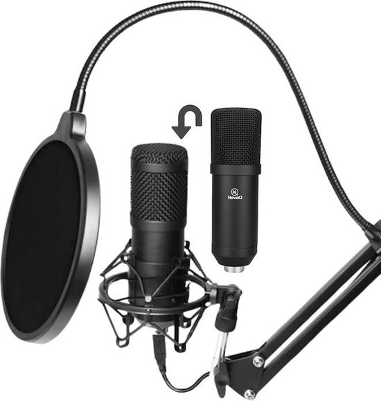 Studio microfoon met Popfilter en Arm - PC - Laptop - Mac - Windows - Plug  & Play | bol.com