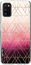 Casetastic Samsung Galaxy A41 (2020) Hoesje - Softcover Hoesje met Design - Pink Ombre Triangles Print