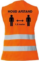 Dames Veiligheidsvest Oranje Houd Afstand!