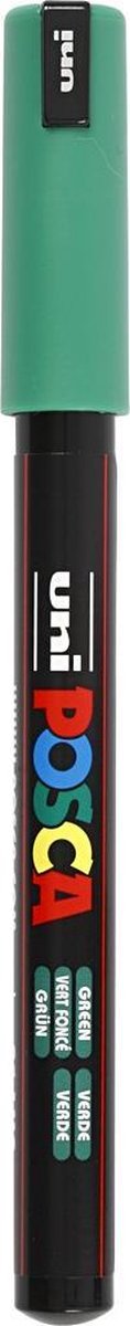 Krijtstift – Fineliner – Universele Marker – 6 Donkergroen – Uni Posca Marker – PC-1MR – 0,7mm – 1 stuk