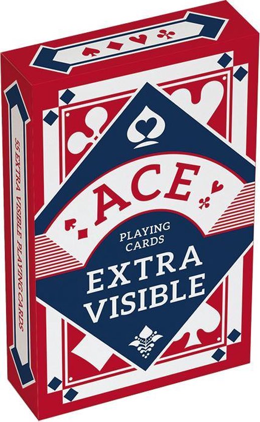 Afbeelding van het spel ACE speelkaarten - extra grote opdruk - rood