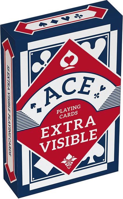 Thumbnail van een extra afbeelding van het spel ACE speelkaarten - extra grote opdruk - blauw