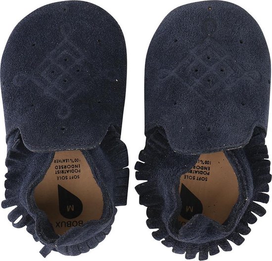 Bobux Soft Soles - Baby Slofjes Leer - Suede Moccasin Navy - Maat 18