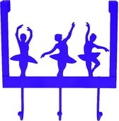 Hooks & Co Deurhanger Kapstok Ballerina Blauw 27x25x9cm 3haaks