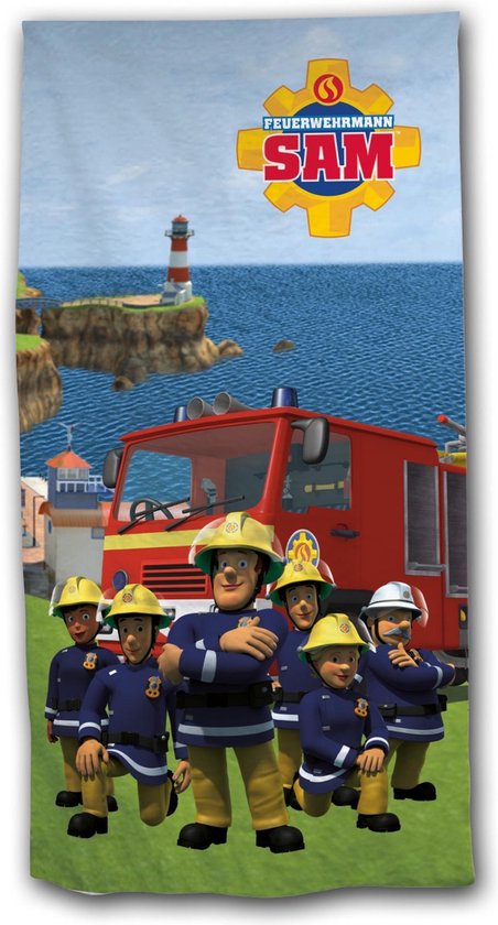Brandweerman Sam strandlaken - 70 X 140 cm. - Fireman Sam handdoek (duits)  | bol.com