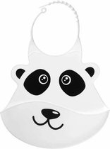 Nuby 3d-slabbetje Panda Siliconen 28 X 22,5 Cm Wit/zwart