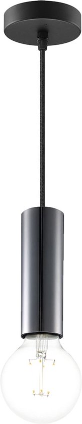 Home Sweet Home - Klassieke Hanglamp Saga - hanglamp gemaakt van Metaal - Zwart - 10/10/120cm - Pendellamp geschikt voor woonkamer, slaapkamer en keuken- geschikt voor E27 LED lichtbron