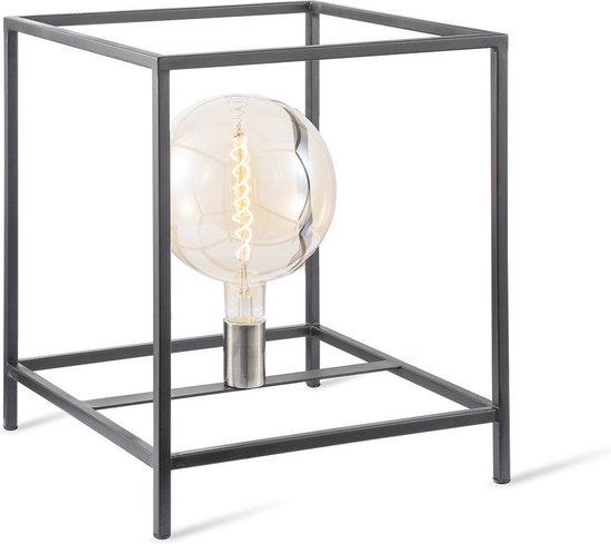 Home Sweet Home - Moderne tafellamp Kaso - Zwart - 35/35/40cm - bedlampje - geschikt voor E27 LED lichtbron - gemaakt van Metaal
