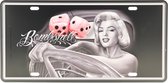 Wandbord – Mancave – Bombshell – Vintage - Retro -  Wanddecoratie – Reclame bord – Restaurant – Kroeg - Bar – Cafe - Horeca – Metal Sign – Mannen Cadeau – Marilyn Monroe - Skull -