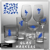 Glas Markers - 24 stuks - Blauw