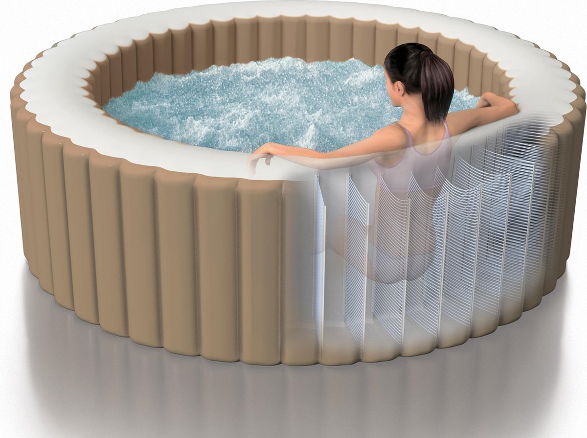 Intex jacuzzi opblaasbaar rond bubbelbad spa Deluxe voor 4 personen