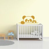 Muursticker Pandabeer -  Goud -  60 x 25 cm  -  alle muurstickers  baby en kinderkamer  dieren - Muursticker4Sale