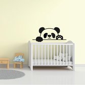 Muursticker Pandabeer - Geel - 100 x 43 cm - baby en kinderkamer dieren