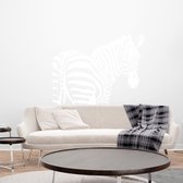 Muursticker Zebra -  Wit -  140 x 109 cm  -  slaapkamer  woonkamer  dieren - Muursticker4Sale