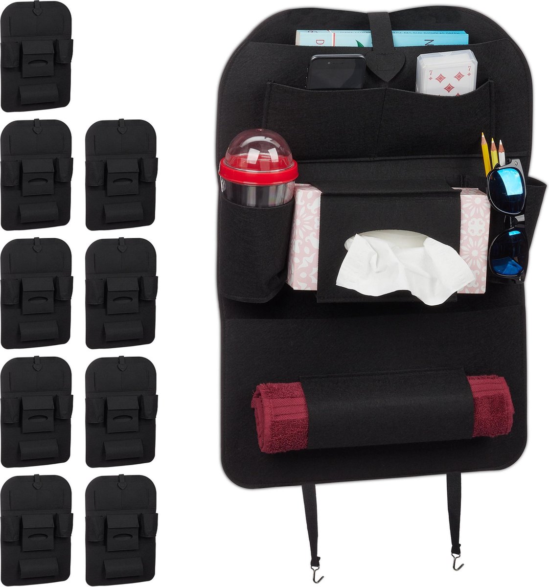 Relaxdays 10 x autostoel organizer - auto organizer kind - groot - bescherming stoel Relaxdays 10 x autostoel organizer - auto organizer kind - groot - bescherming stoel