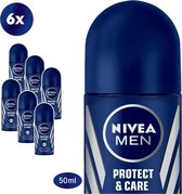 NIVEA MEN Protect & Care Deodorant Roller - 6 x 50 ml - Voordeelverpakking