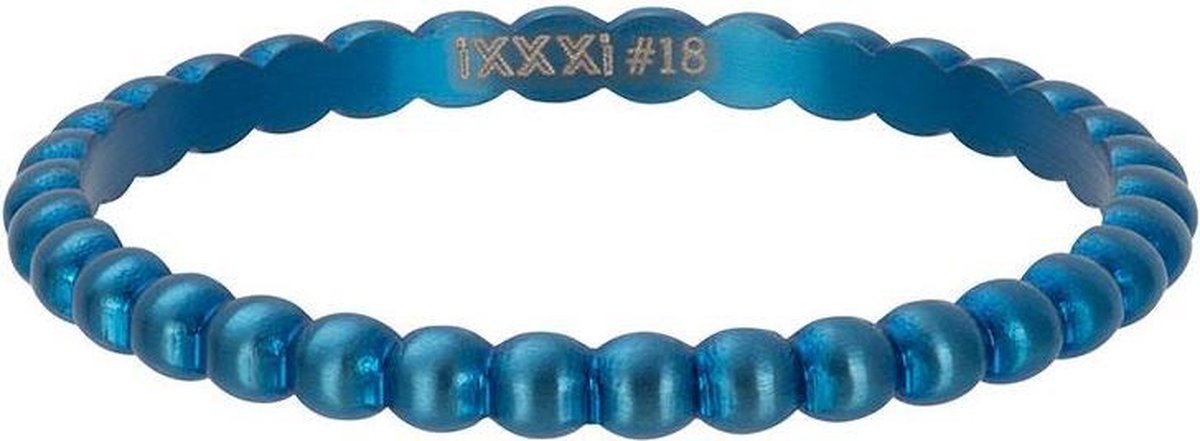 iXXXi JEWELRY - Vulring - Bolletjes ring - Blauw - 2mm - Maat 20