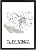 DesignClaud Oude-Tonge Plattegrond poster A4 + Fotolijst zwart