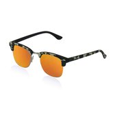 Clubmaster Army | trendy zonnebril en goedkope zonnebril (UV400 bescherming - hoge kwaliteit) | Unisex  | zonnebril dames  & zonnebril heren