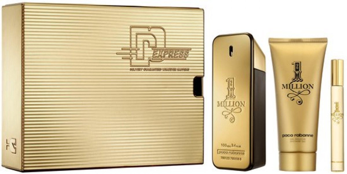 Paco Rabanne 1 Million Geschenkset - Eau de Toilette100 ml + Shower Gel 100 ml + Travel size 10 ml - Paco Rabanne