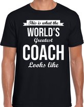 Worlds greatest coach cadeau t-shirt zwart voor heren M