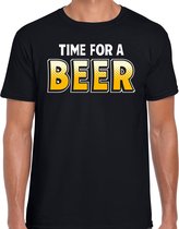 Oktoberfest Time for a beer drank fun t-shirt zwart voor heren - bier / drink shirt kleding / drank thema L