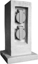 Tuinklem 2 stopcontacten 16A 2 P + E waterdicht IP 44