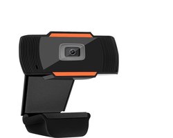 Full HD Webcam met Microfoon - Webcam voor PC - Webcamera - Vergaderen - Werk & Thuis - School - USB - Windows & Mac - Zwart & Oranje