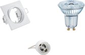 LED Spot Set - OSRAM Parathom PAR16 927 36D - GU10 Fitting - Dimbaar - Inbouw Vierkant - Mat Wit - 5.5W - Warm Wit 2700K - Kantelbaar 80mm - BSE