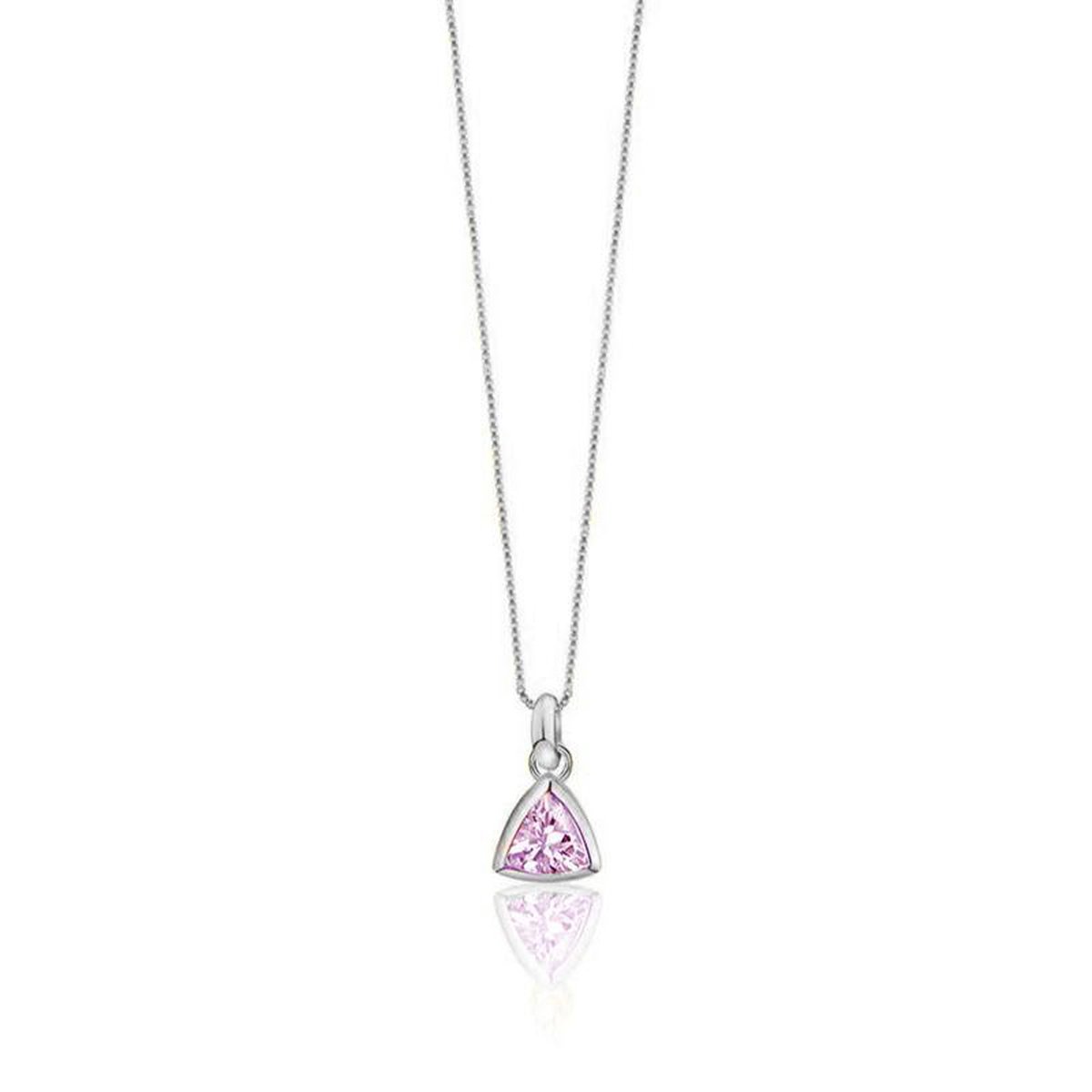 Petit Comité - Ketting Dames Geboortesteen Rozenkwarts Oktober (Zilver) - Cadeau Dames