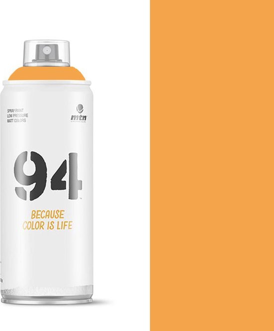 Aérosol MTN94 Mandarine, basse pression, mat. "BECAUSE COLOR IS LIFE"