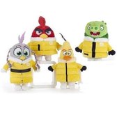 4 Angry Birds knuffels in gele jas (ca. 25 cm)