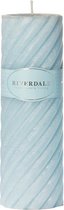 Riverdale - Geurkaars Swirl Pomegranate & Cassis light blue 7.5x23cm - Blauw
