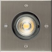 Grondspot LED Ø11 incl. GU10 Vierkant RVS