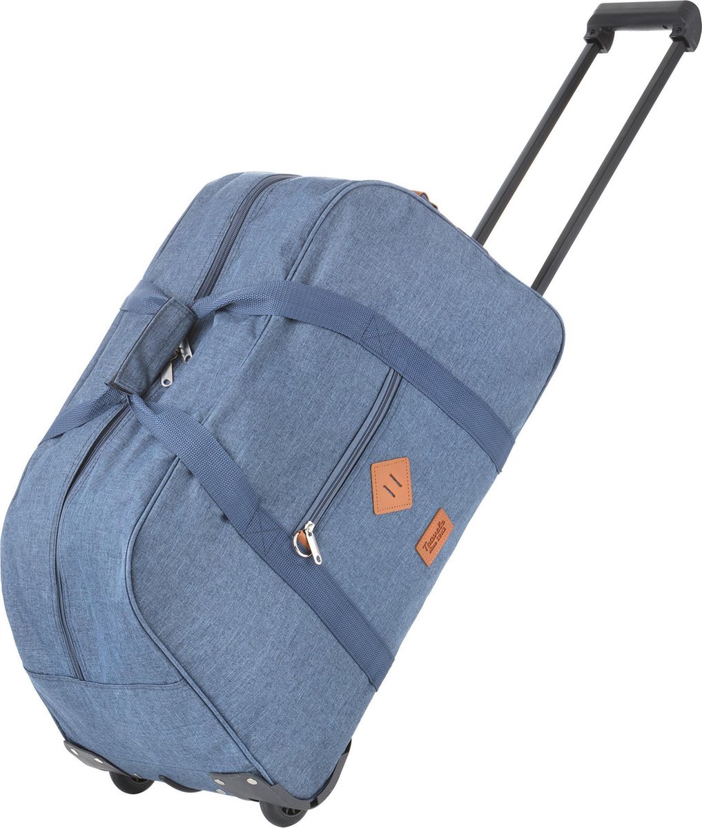 TravelZ Hipster Wieltas Reistas met wielen 51 liter Jeans Blauw