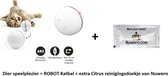 Magic Roller Ball -Dierenspeeltjes - Hond - Kat -Interactieve Kattenbal Met LED Laser- Speelgoed Voor Kitten - Automatisch Rollende Bal - USB Oplaadbaar + extra Citrus reinigingsdoekje van Nu