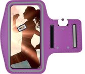 Samsung Galaxy A11 hoes Sport Armband Hardloopband hoesje Paars Pearlycase