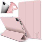 Hoes geschikt voor iPad Pro 2020 12.9 inch - Smart Book Case Hoesje Roségoud